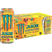 Monster Energy Juice Monster Khaotic Tropical Orange Energy + Juice Energy Drink 16 Ounce (Pack Of 15)