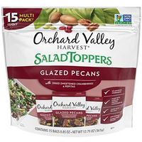 Orchard Valley Harvest Glazed Pecans Salad Toppers 0.85 Ounce Bags (Pack Of 15) With Cranberries And Pepitas Non-Gmo No Artificial Ingredients