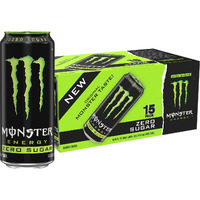 Monster Energy Zero Sugar Green Original Low Calorie Energy Drink 16 Ounce (Pack Of 15)