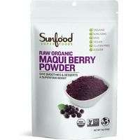 Sunfood Superfoods Raw Organic Maqui Berry Powder - Maqui Powder Organic, Maqui Berry Extract, Powder Berry Supplement, Freeze Dried, Perfect For Smoothies, Antioxidants, Energy - 4 Oz Bag
