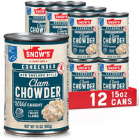Snow's Condensed New England Clam Chowder, 15 Oz Can (Pack Of 12) - 4G Protein Per Serving - Authentic New England Style Recipe