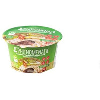 Pho'Nomenal Restaurant Quality Style On-The-Go Vietnamese Beef - Bo, Chicken - Ga, Vegetable-Chay Instant Noodle Soup| Pho' Noodles, Gluten Free, And Soup Bowls (6 Bowl In A Pack, Veggie)