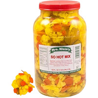 So Hot Mix-Spicy Pickled Cauliflower Florets Spicy Sliced Carrots Sliced Pickles And Yellow Hot Chilis A Vegan Snacks A Bulk 1 Gallon