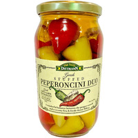 Greek Stuffed Peperoncini Duo - Greek Green And Red Peperoncini Stuffed With Cream Cheese And Feta 32.80Oz