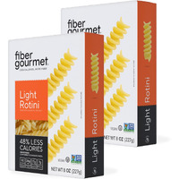 Fiber Gourmet Light Rotini Pasta, Low Net Carb, Fiber Rich, Low Calorie, Healthy Pasta - Made In Italy, Kosher, Vegan, Non-Gmo - 8 Oz, Pack Of 2