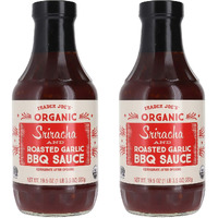 Trader Joes Organic Sriracha And Roasted Garlic Bbq Sauce Bundle (2 Pack)