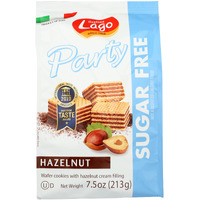Gastone Lago Party Wafers Cookies 7.5 Oz, 213G (Hazelnut Sugar Free, 2-Pack)