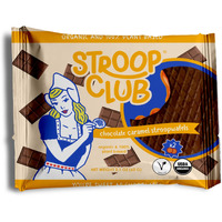 Stroop Club Chocolate Caramel Delights Cookies  Organic Waffles And Plant Based  Vegan Healthy Snacks Stroopwafels - 6 X Pack Of 2 Waffles (24 Waffle Cookies)