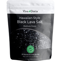 Viva Doria Hawaiian Black Lava Sea Salt Lava Salt Medium Grain 5 Lb