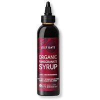 Just Date: Organic Pomegranate Syrup / 100% Natural / Organic Pomegranate Molasses / Healthy Alternative For Sugar, Honey Or Maple / Low Glycemic Index & Packed With Nutrition / 8.8 Oz Squeeze Bottle