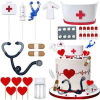 Nurse Cake Topper Nursing Cupcake Toppers Nurse Graduation Cake Decorations Rn Theme Party Favors Nurse Decorations For Nursing Graduation Party Doctor Nurse Party Supplies (B)
