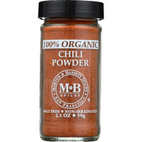 Morton & Bassett 100% Organic Chili Powder | Robust Blend For Tacos, Chili & Tex-Mex Dishes | Gluten Free, Salt Free, Non-Gmo | 2.1 Oz Jar