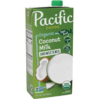 Pacific Foods Organic Unsweetened Coconut Milk, Plant Based Milk, 32 Oz Carton