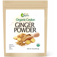 True Organic Ceylon Ginger Powder 1 Pound Bulk Bag Certified Organic Usda & Kosher Certified Non-Gmo Organic Ginger Powder Ground Ginger Pure Ceylon Premium Quality Bulk Ginger Spice 16 Ounces]