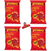 Vitner's Sizzlin Hot Cheese Crunchy Curls A Chicago Original 4-3Oz Bags
