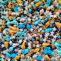 Homankit Space Theme Sprinkles Planet Rocket Stars Cookie Decorations Baking Cake Cupcake Topper Decoration 3.35 Ounce