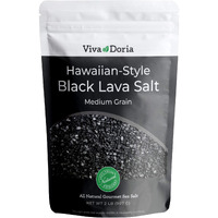 Viva Doria Hawaiian Black Lava Sea Salt Lava Salt (2 Pound Medium Grain)