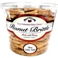 Brittle-Brittle Peanut Brittle Candy, Handmade Old Fashioned Peanut Brittle Made With Honey, All Natural, Gluten Free, Perfect Snack Or Gift, 38 Oz
