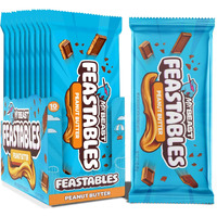 Feastables By Mrbeast Peanut Butter Milk Chocolate King Size Chocolate Bar, 2.1Oz (60G), 10 Count