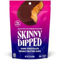 Skinnydipped Dark Chocolate Peanut Butter Cups, 2G Sugar Per Cup, Keto Friendly, No Stevia, Gluten Free, 3.2Oz, 1 Pack (6 Cups Total)