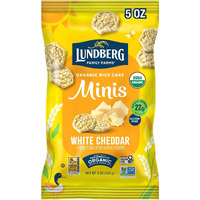 Lundberg Organic White Cheddar Rice Cake Minis, 5 Ounce, Gluten-Free, Usda Certified Organic, Non-Gmo Verified, Whole Grain Brown Rice