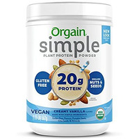 Orgain Simple Organic Vegan Protein Powder, Vanilla - 20G Of Plant Based Made With Fewer Ingredients And Without Dairy, Gluten And Stevia, Kosher, Non-Gmo, 1.25 Lb (Packaging May Vary)
