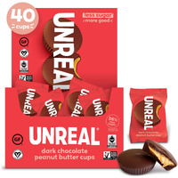 Unreal Dark Chocolate Peanut Butter Cups | Vegan, Gluten Free, Less Sugar | 40 Cups