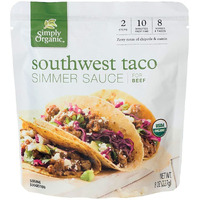 Simply Organic Southwest Taco Simmer Sauce, Certified Organic | 8 Oz | Pack Of 6