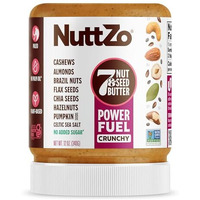 Nuttzo Natural Power Fuel Crunchy 7 Nuts & Seeds Butter | Paleo And Keto Friendly | Peanut & Gluten Free, Kosher, No Added Sugar Or Oil | 12 Oz Jar