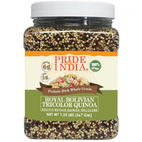 Pride Of India - Natural Three Color Quinoa - 100% Royal Bolivian Superior Grade Protein Rich Whole Grain, 1.5 Lbs (24Oz) Jar