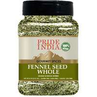 Pride Of India - Fennel Seed Whole - Gourmet Spice - Fresh & Aromatic - Mouth Freshener - Gmo/Gluten Free - Flavoring For Bakes, Meat & More - Easy To Use - 8 Oz. Medium Dual Sifter Jar