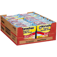 Maruchan Ramen Less Sodium Beef, Instant Ramen Noodles, Ready To Eat Meals, 3 Oz, 24 Count