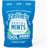 Zellies  100% Xylitol Sugar Free Cool Mint Breath Mints  Non-Gmo, Low-Calorie, Gluten Free, Vegan & Kosher Mints (540 Count - Pack Of 1)