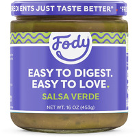 Fody Foods Keto-Friendly Salsa Verde | Fire Roasted Salsa | Low Fodmap Certified | Gut Friendly Ibs Friendly Kitchen Staple | Gluten Free Lactose Free Non Gmo