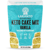 Lakanto Sugar Free Keto Cake Mix - Sweetened With Monk Fruit, Gluten Free, 1 Net Carb, Keto Diet Friendly, Delicious - Vanilla