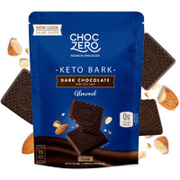 Choczero Dark Chocolate With Almonds Sea Salt Keto Bark, 6 Ounce (Pack Of 1)