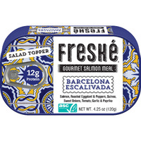 Fresh   Canned Salmon Barcelona Escalivada (10 Pack) - Mediterranean Style Atlantic Salmon In Olive Oil With Lemon - Sustainably Farmed Tinned Fish (4.25Oz Cans)