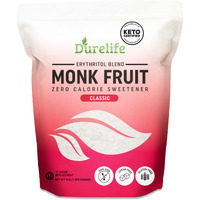 Durelife Monk Fruit Sweetener, Sugar Substitute, Keto Diet Friendly, Zero Calorie, White Sugar Substitute, Classic White - 3 Lb (Packaging May Vary)