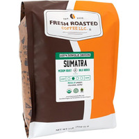 Fresh Roasted Coffee,100% Organic Sumatra | 5 Lb (80 Oz) | Single Origin | Medium Roast | Rfa Kosher | Whole Bean