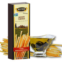 Alessi Imported Breadsticks, Thin Autentico Italian Crispy Bread Sticks, Low Fat Made With Extra Virgin Olive Oil (Thin, 3 Ounce (Pack Of 12))