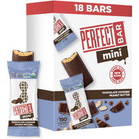 Perfect Bar Mini, Chocolate Covered Peanut Butter Protein Bar, Protein Snack, Snack Bar, Organic, Gluten Free, Soy Free, Non Gmo, No Sugar Alcohols, 1.05 Ounce Bar, 18 Count