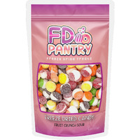 Freeze Dried Candy, Fruit Crunch Sour, 4 Oz, Assorted Strawberry, Orange, Lemon, Grape, Lime Flavors, Bag Pouch, Ideal Gift Snack