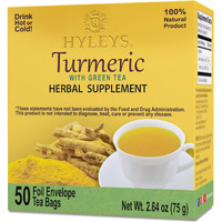 Hyleys Turmeric & Green Tea - Natural Antioxidant Herbal Tea - 50 Tea Bags (6 Pack - 300 Tea Bags)