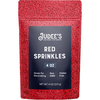 Judee's Red Sprinkles For Cake Decorating 4 Oz - Nut & Gluten Free Cookie Toppings - Brighten Up Your Baked Goods - Sprinkles For Baking Cookies, Dessert, Ice Cream Toppings & For Cake Decoration