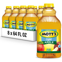 Mott's Apple Light Juice Drink, 64 Fl Oz Bottle (Pack Of 8), 42% Fruit Juice With 50% Fewer Calories Than 100% Apple Juice, Excellent Source Of Vitamin C