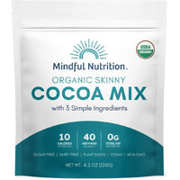Mindful Nutrition Organic Skinny Hot Cocoa Mix - 40 Servings - Sugar Free Hot Chocolate Mix Gluten Free Dark Chocolate High Flavonoid Cocoa Powder Keto Friendly Dairy Free Vegan Ebt Eligible Low Carb