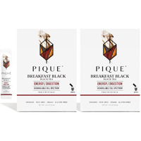 Pique Organic English Breakfast Tea Crystals - Caffeinated Black Tea For Energy, Prebiotic Polyphenols Support Healthy Digestion, Immune Support - 28 Single Serve Sticks (2 Pack)