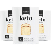 Keto Bread Zero Carb Mix - Keto And Gluten Free Bread Baking Mix - 0G Net Carbs Per Serving - Easy To Bake - No Nut Flours - Sugar Free, Non-Gmo, Kosher Bread (3 Pack)