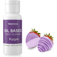 Oil Based Food Coloring For Chocolate - 30 Milliliters Upgraded Purple Oil Food Color For Baking Cake Decorating, Edible Food Dye For Candy Melts Cookies Easter Egg Icing Fondant Meringues