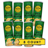 The Good Crisp Company, Spicy Jalapeno, Gluten Free Potato Chips (5.6 Ounce Canisters, Pack Of 8), Non-Gmo, Allergen Friendly, Potato Chip Snack Pack, Gluten Free Snacks